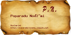 Poparadu Noémi névjegykártya